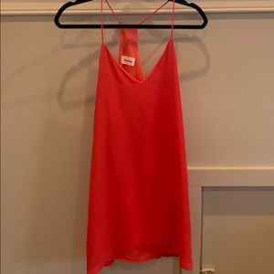 Coral above the knee dress